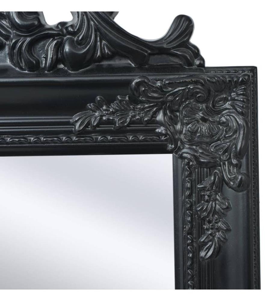 Standspiegel im Barock-Stil 160x40 cm Schwarz