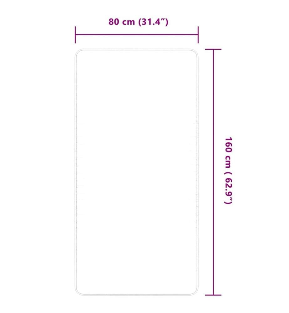 Tapis en jute avec support en latex 80x160 cm Naturel