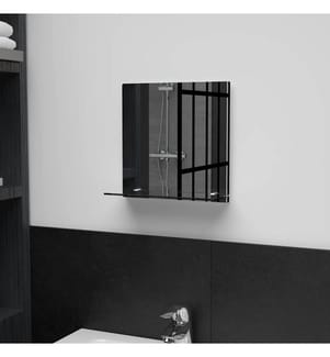 Wandspiegel mit Regal 30×30 cm Hartglas