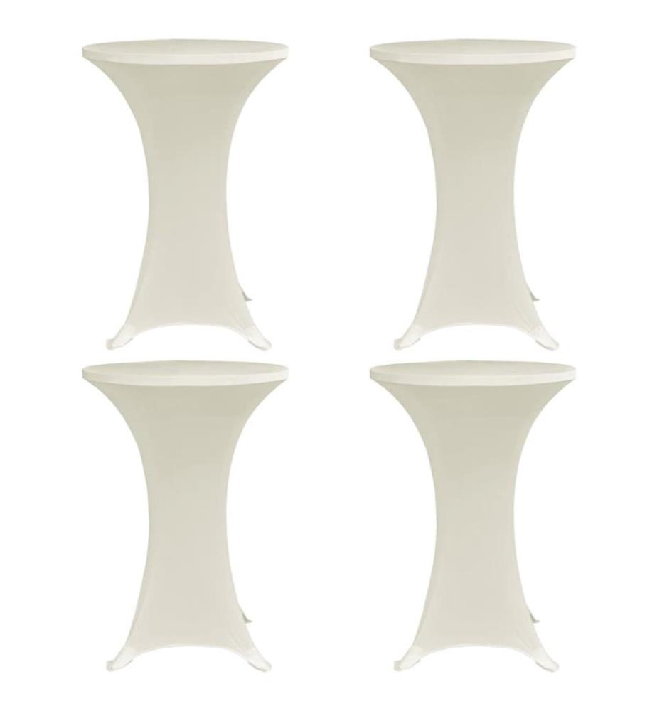 Stehtischhussen 4 Stk. Ø 60 cm Creme Stretch