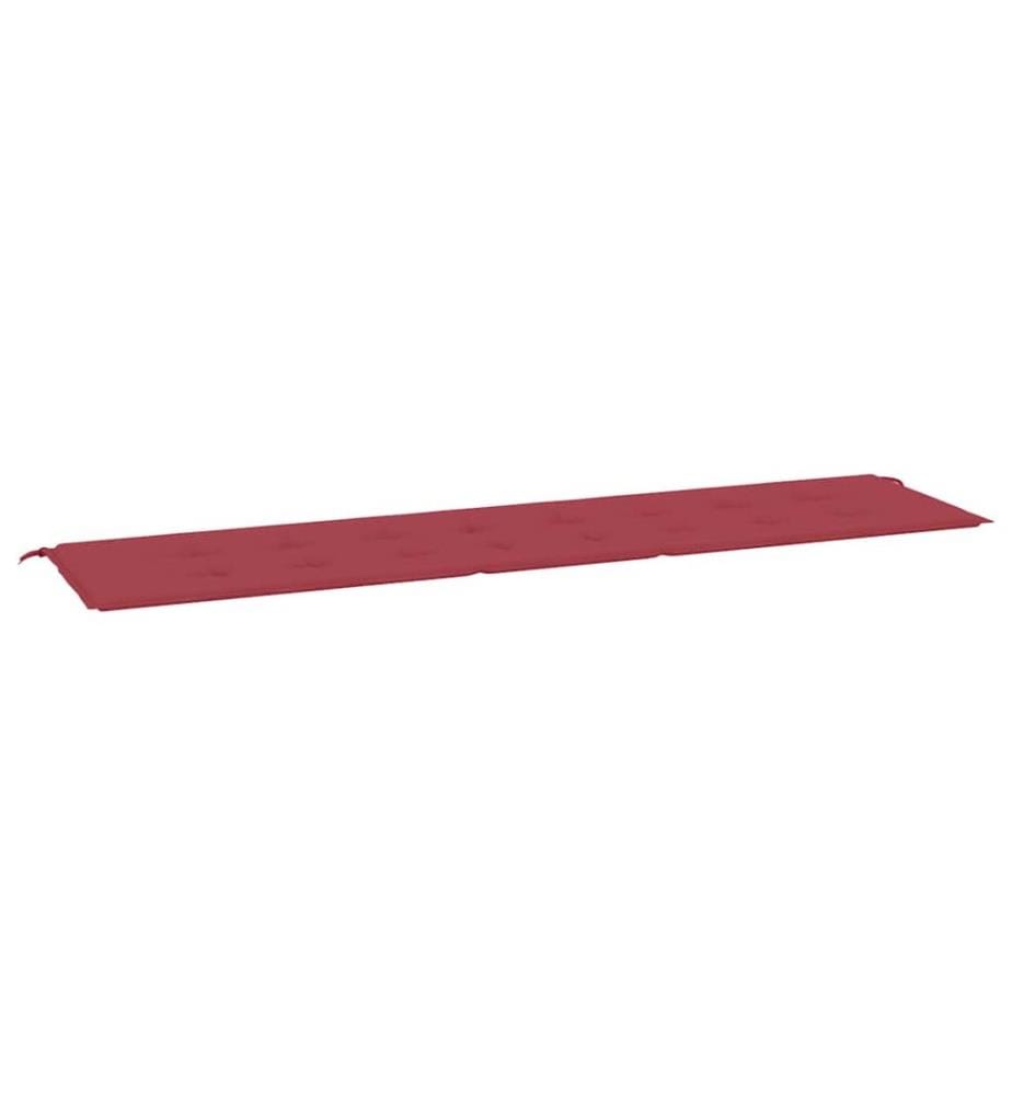 Coussin de banc de jardin rouge bordeaux 200x50x4 cm