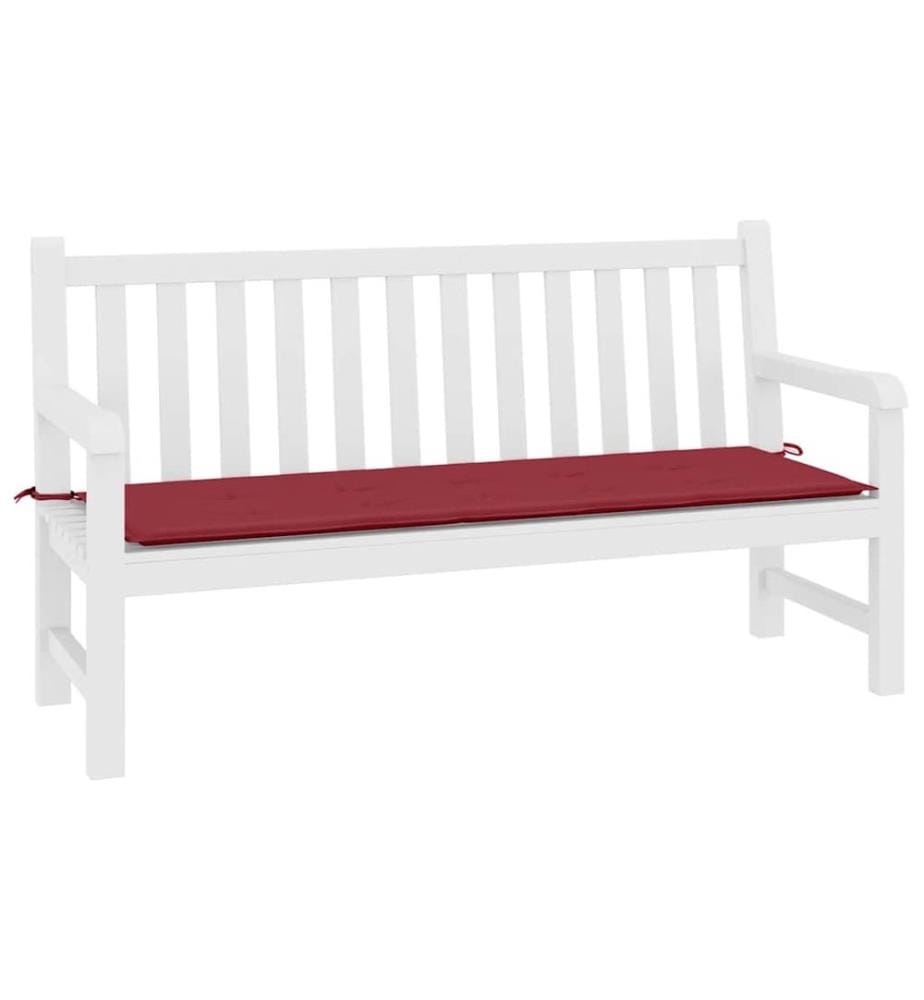 Coussin de banc de jardin rouge bordeaux 200x50x4 cm