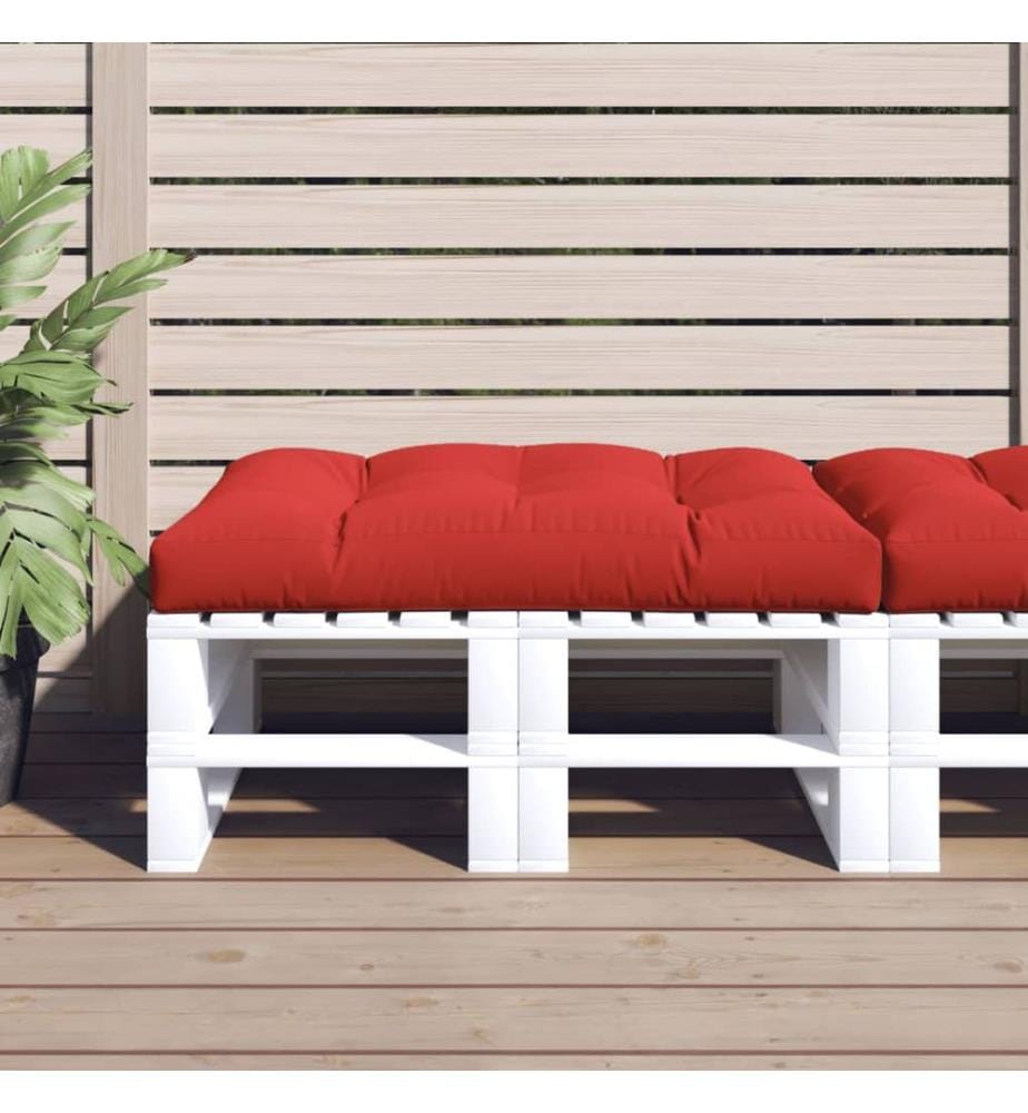 Coussin de palette rouge 120x80x12 cm tissu