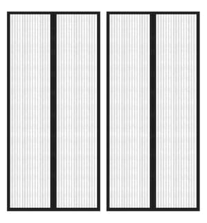 Fliegengitter-Türvorhänge 2 Stk. Magnet Schwarz 210x90 cm