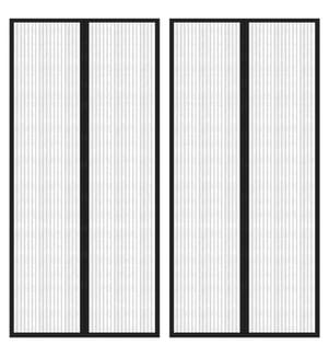 Fliegengitter-Türvorhänge 2 Stk. Magnet Schwarz 220x110 cm