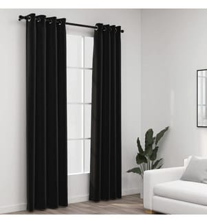 Verdunkelungsvorhänge Leinenoptik 2 Stk. Anthrazit 140x225 cm