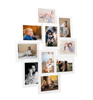 Collage Bilderrahmen für 10x(13x18 cm) Fotos Weiss MDF