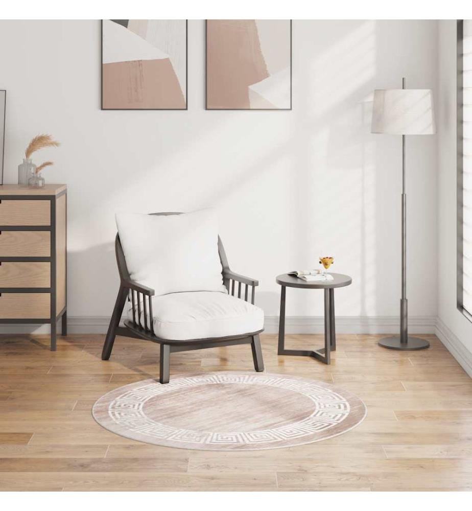 Tapis lavable antidérapant 120 cm beige