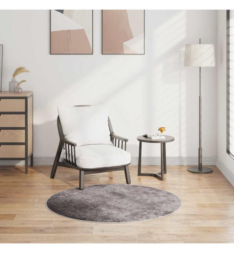 Tapis lavable antidérapant f120 cm gris