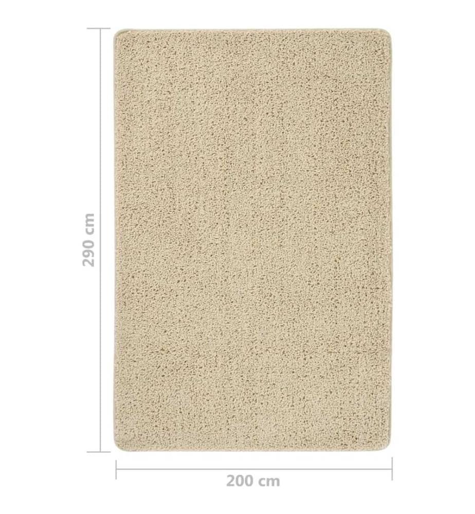 Shaggy-Teppich Creme 200x290 cm Rutschfest
