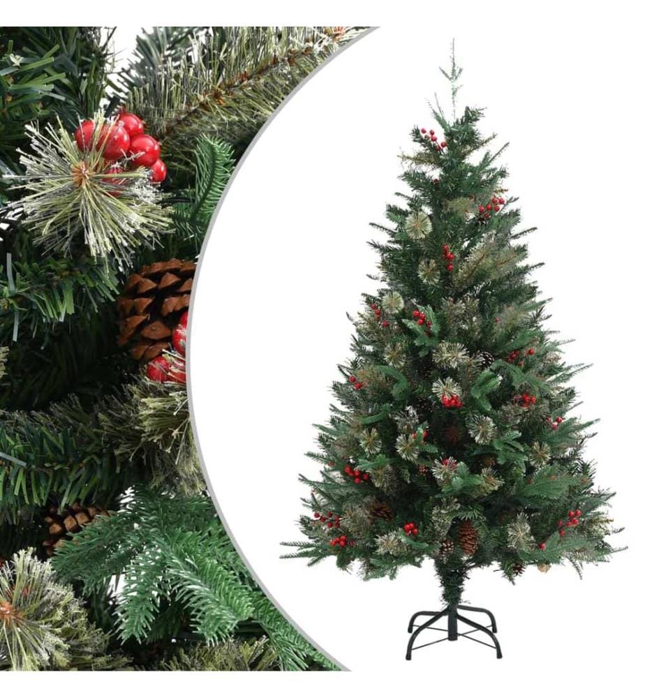 Weihnachtsbaum mit Zapfen Grün 150 cm PVC & PE