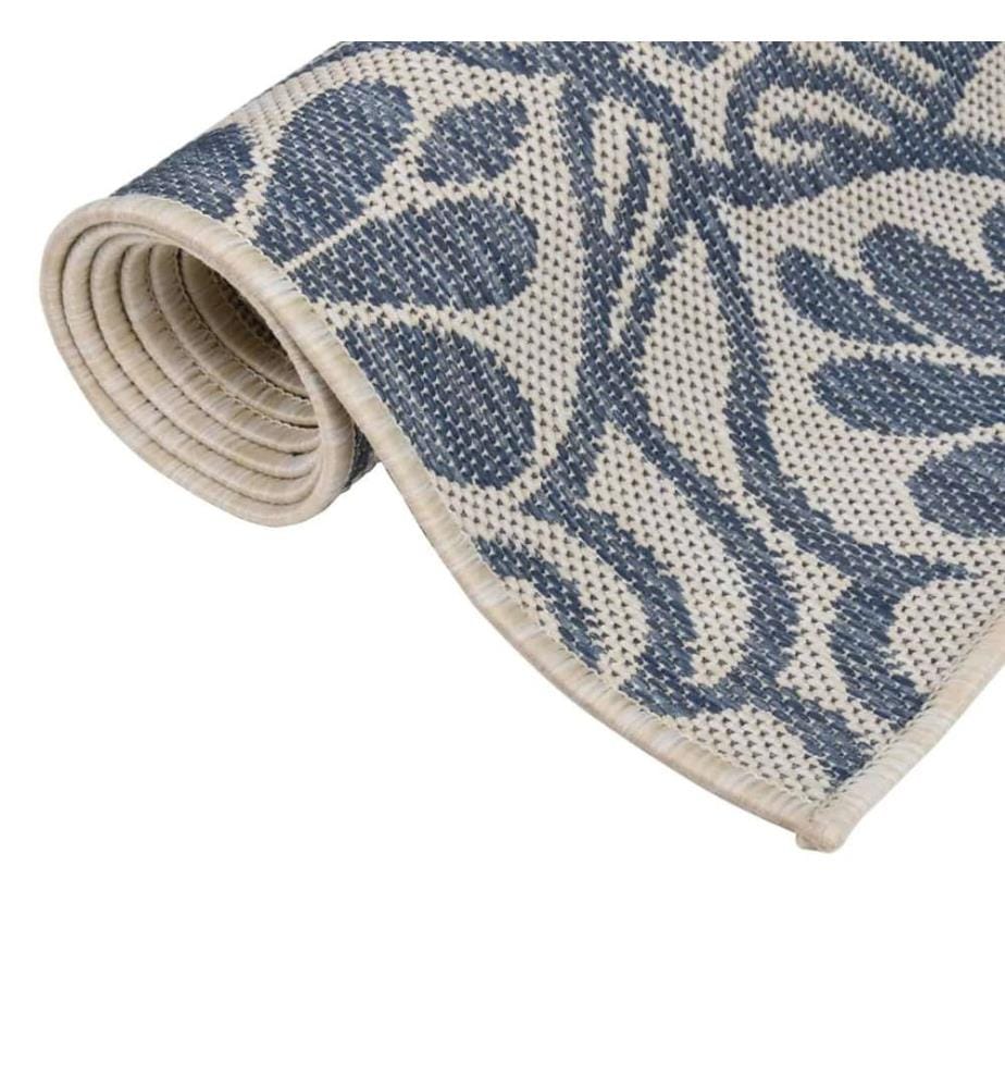 Outdoor-Teppich Flachgewebe 160x230 cm Blaues Muster