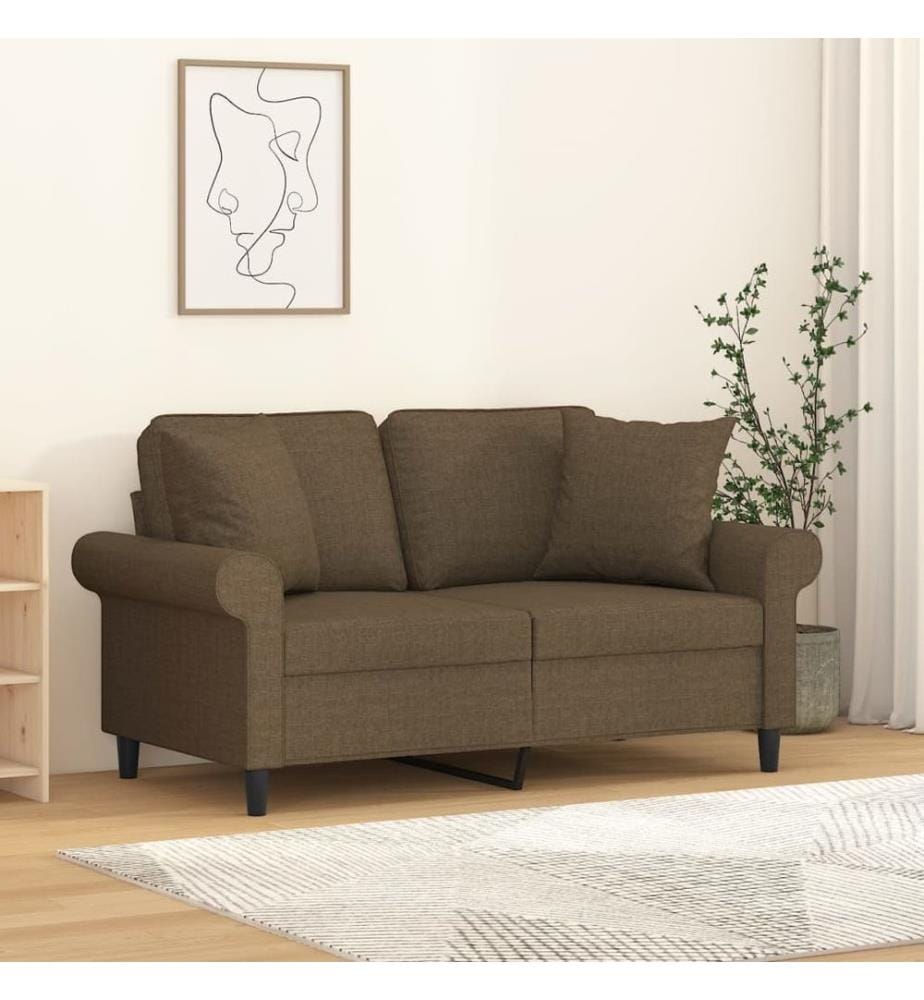 Coussins décoratifs lot de 2 Marron 40x40 cm Tissu