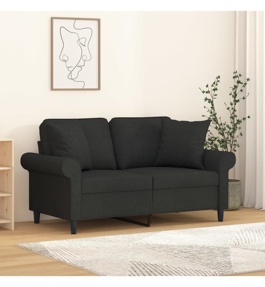 Coussins décoratifs lot de 2 Noir 40x40 cm Tissu