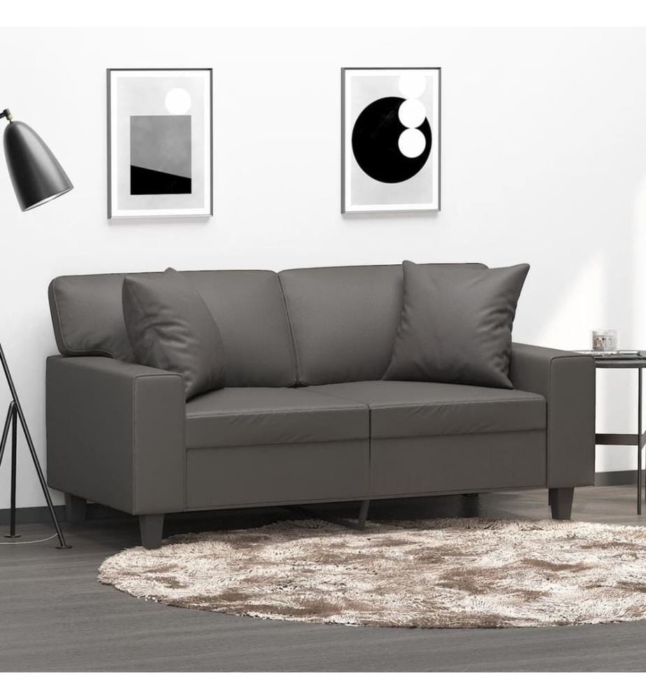 Coussins décoratifs lot de 2 Gris 40x40 cm Similicuir