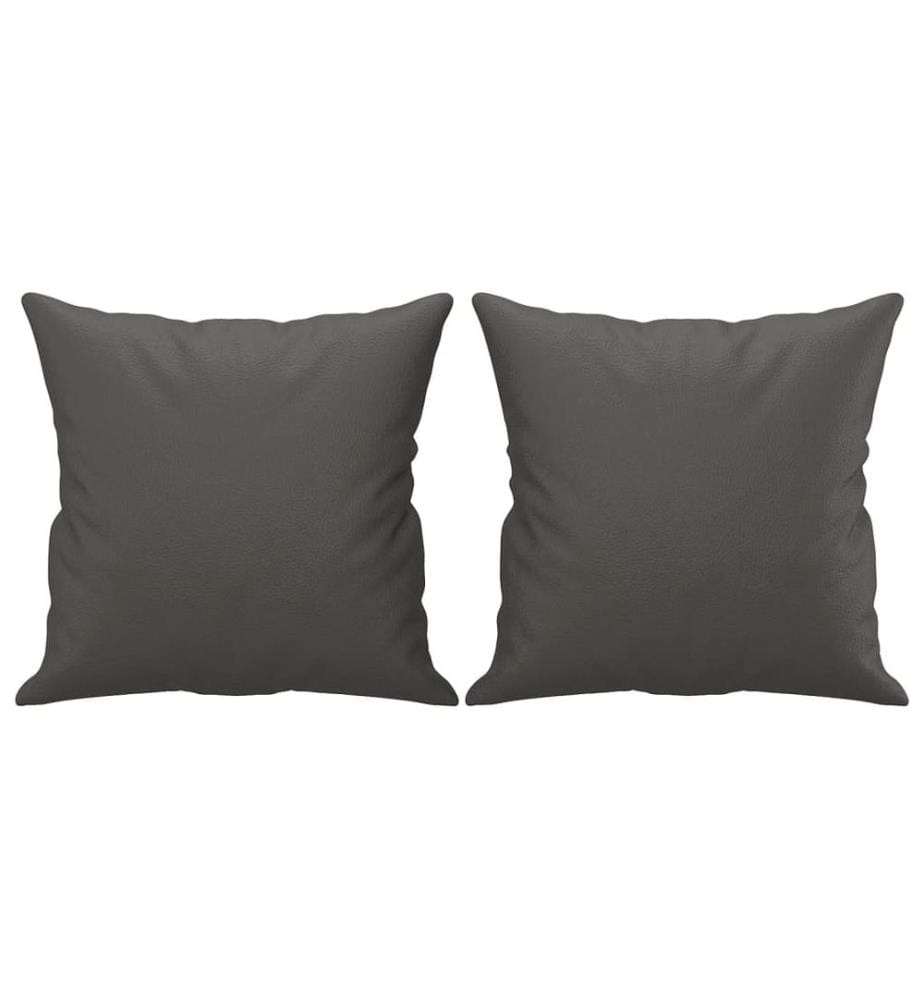 Coussins décoratifs lot de 2 Gris 40x40 cm Similicuir
