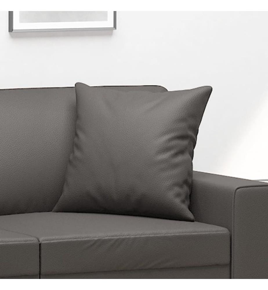 Coussins décoratifs lot de 2 Gris 40x40 cm Similicuir