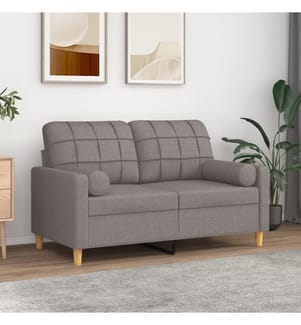 Zierkissen 2 Stk. Taupe Ø15x50 cm Stoff