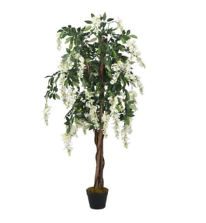 Glycine artificielle 840 feuilles 120 cm vert et blanc