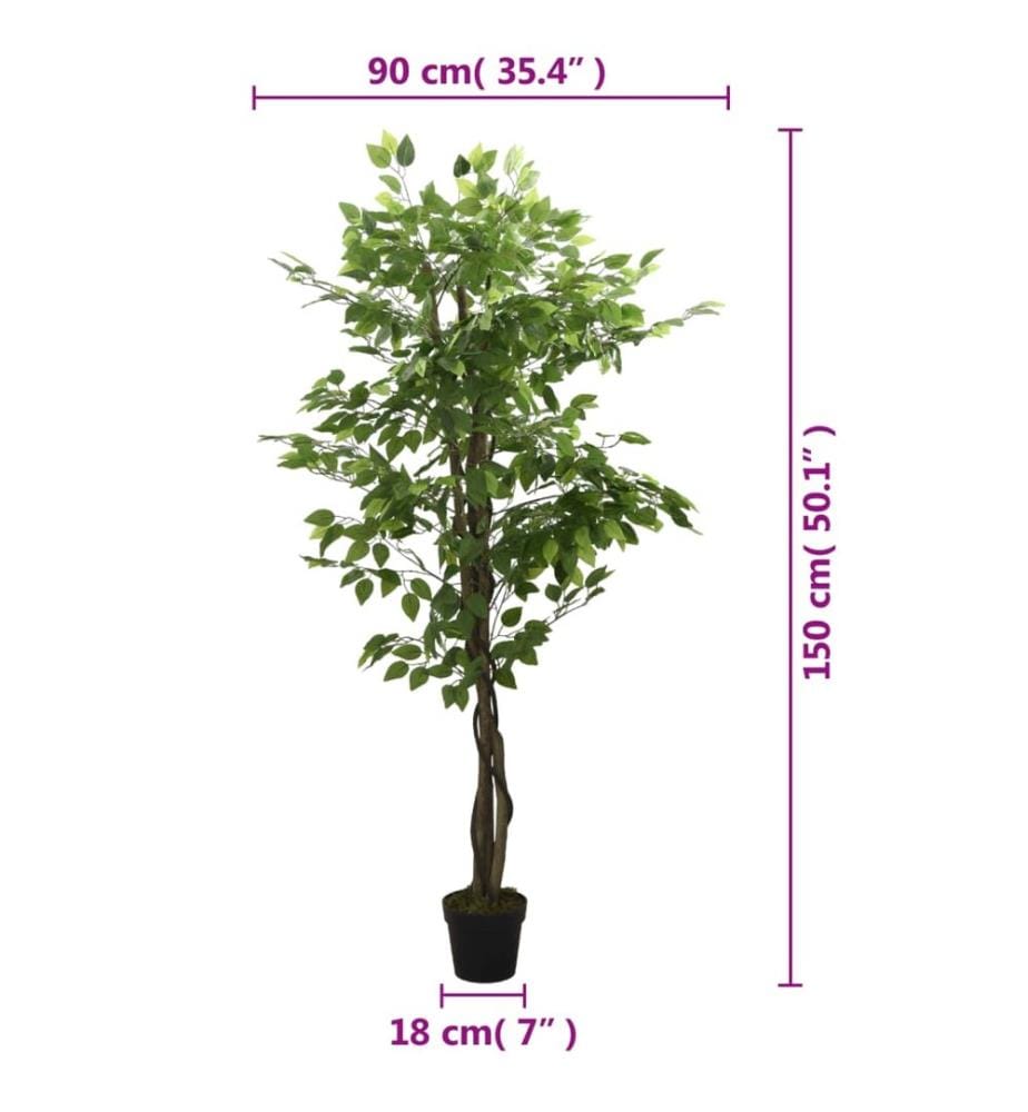 Ficus artificiel 756 feuilles 150 cm vert