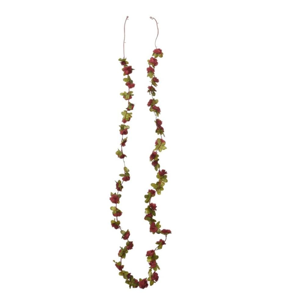Guirlandes de fleurs 6 pcs rouge bordeaux 250 cm