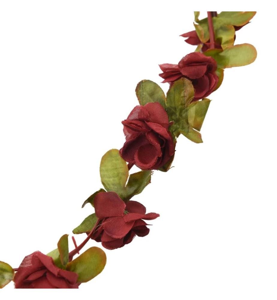 Guirlandes de fleurs 6 pcs rouge bordeaux 250 cm