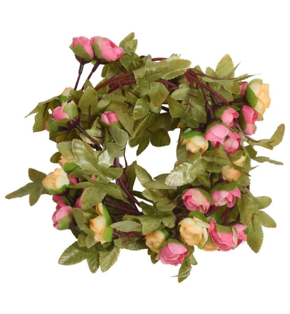 Guirlandes de fleurs 6 pcs rose 215 cm