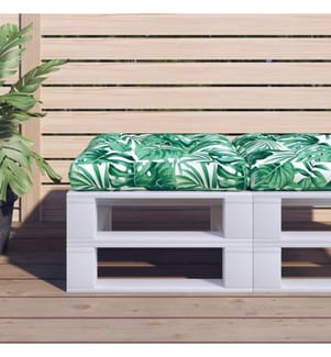 Palettenkissen Blattmuster 50x50x12 cm Stoff