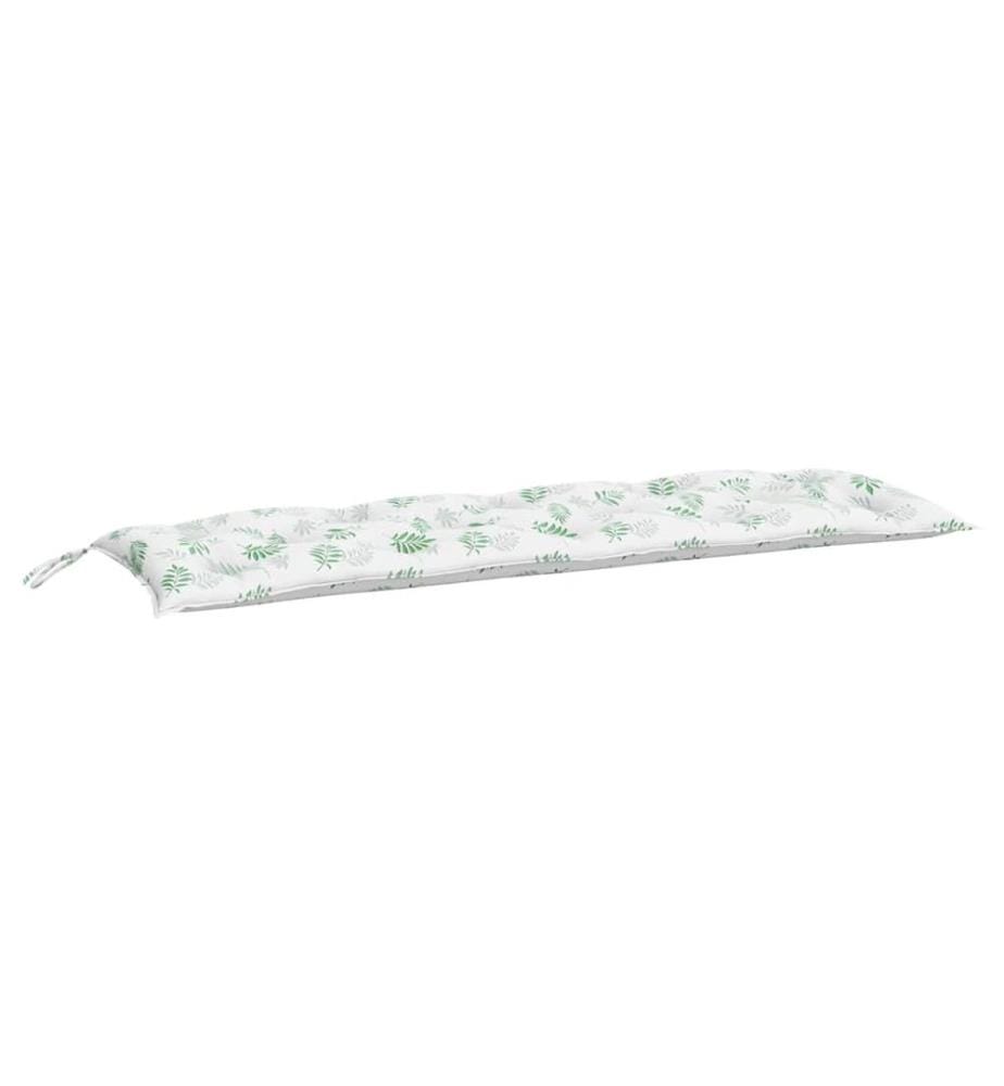 Coussins de banc de jardin lot de 2 motif de feuilles tissu