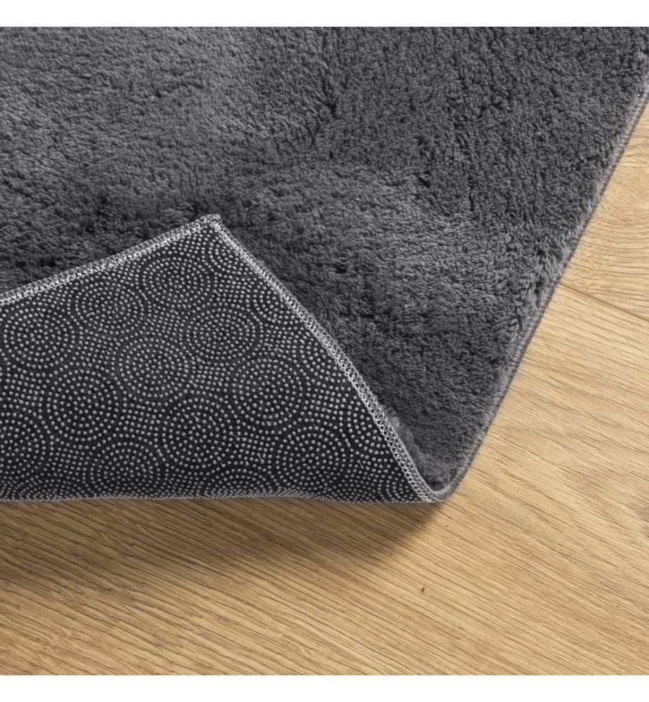Tapis à poils courts doux et lavable anthracite 120x170 cm