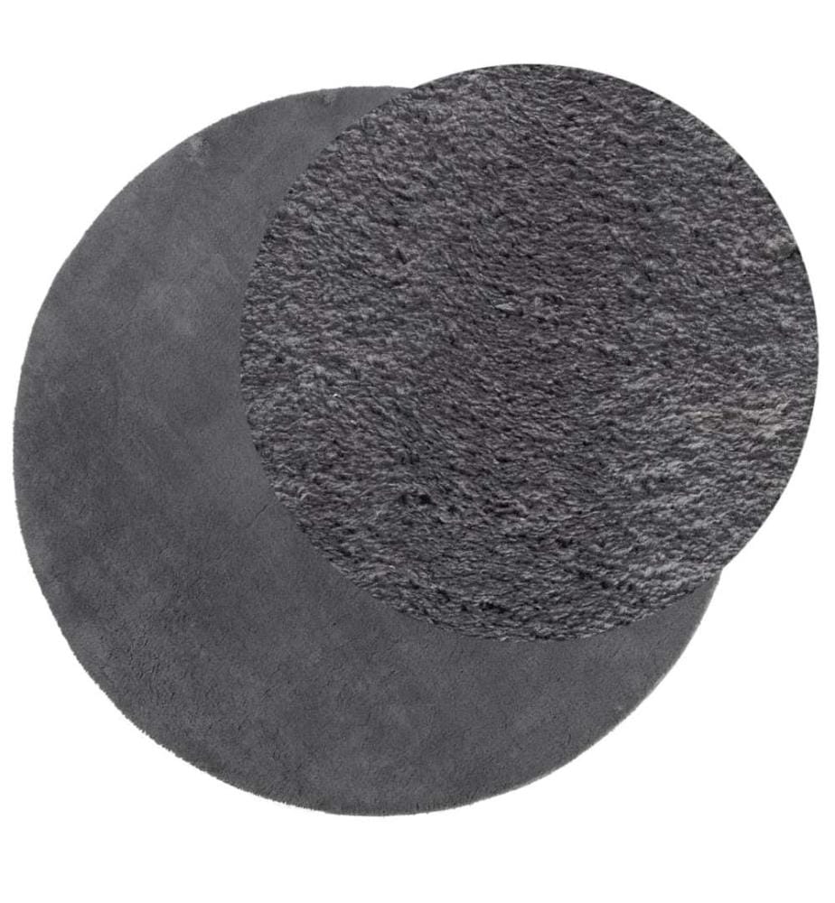Tapis à poils courts doux et lavable anthracite Ø 160 cm