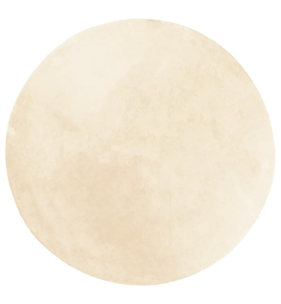 Tapis à poils courts doux et lavable crème Ø 100 cm
