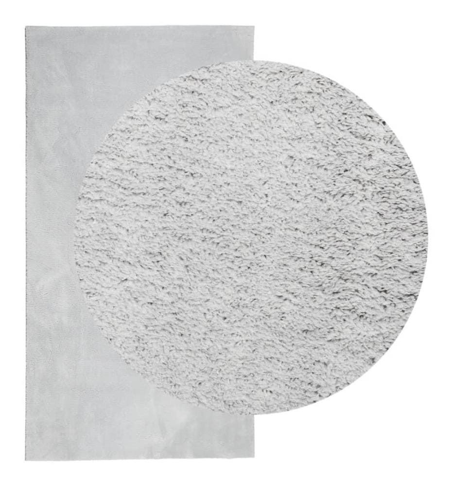 Tapis à poils courts doux et lavable gris 60x110 cm