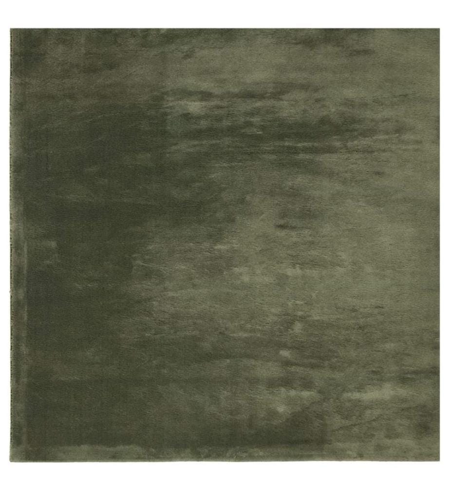 Tapis à poils courts doux et lavable vert forêt 120x120 cm