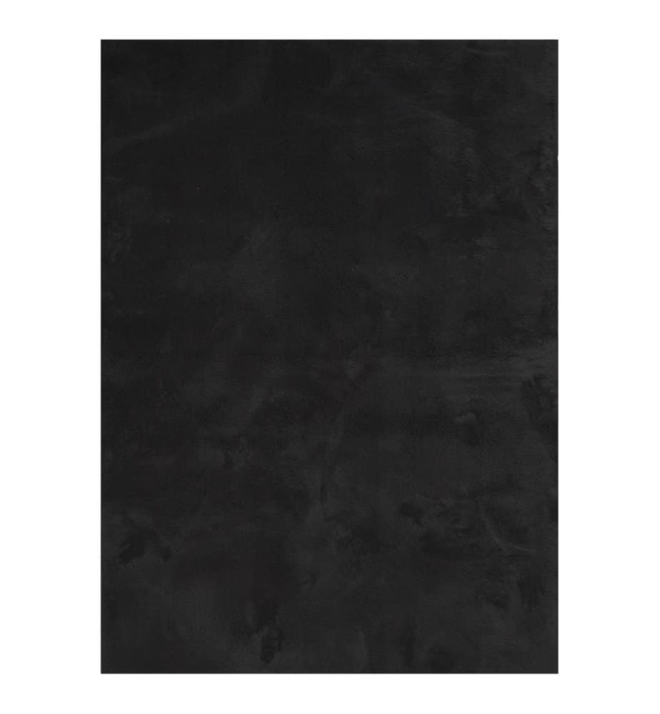Tapis à poils courts doux et lavable noir 140x200 cm