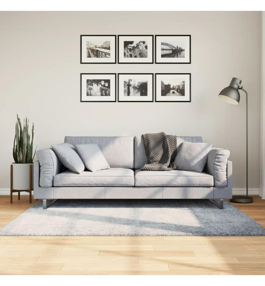 Teppich Shaggy Hochflor Modern Blau 120x170 cm