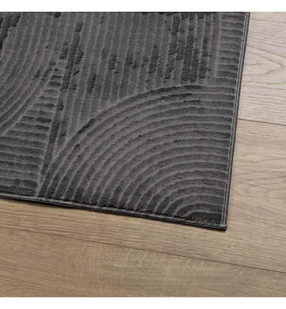 Tapis IZA poils courts style scandinave anthracite 120x170 cm