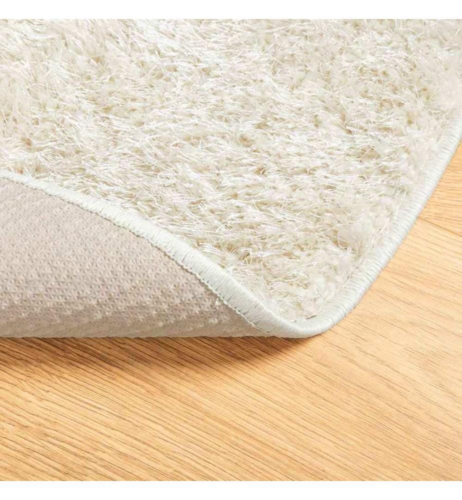 Tapis ISTAN à poils longs aspect brillant crème Ø 100 cm