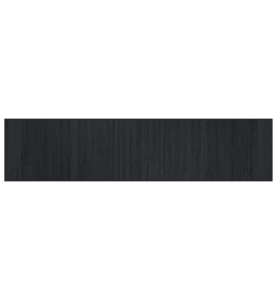 Tapis rectangulaire noir 70x300 cm bambou