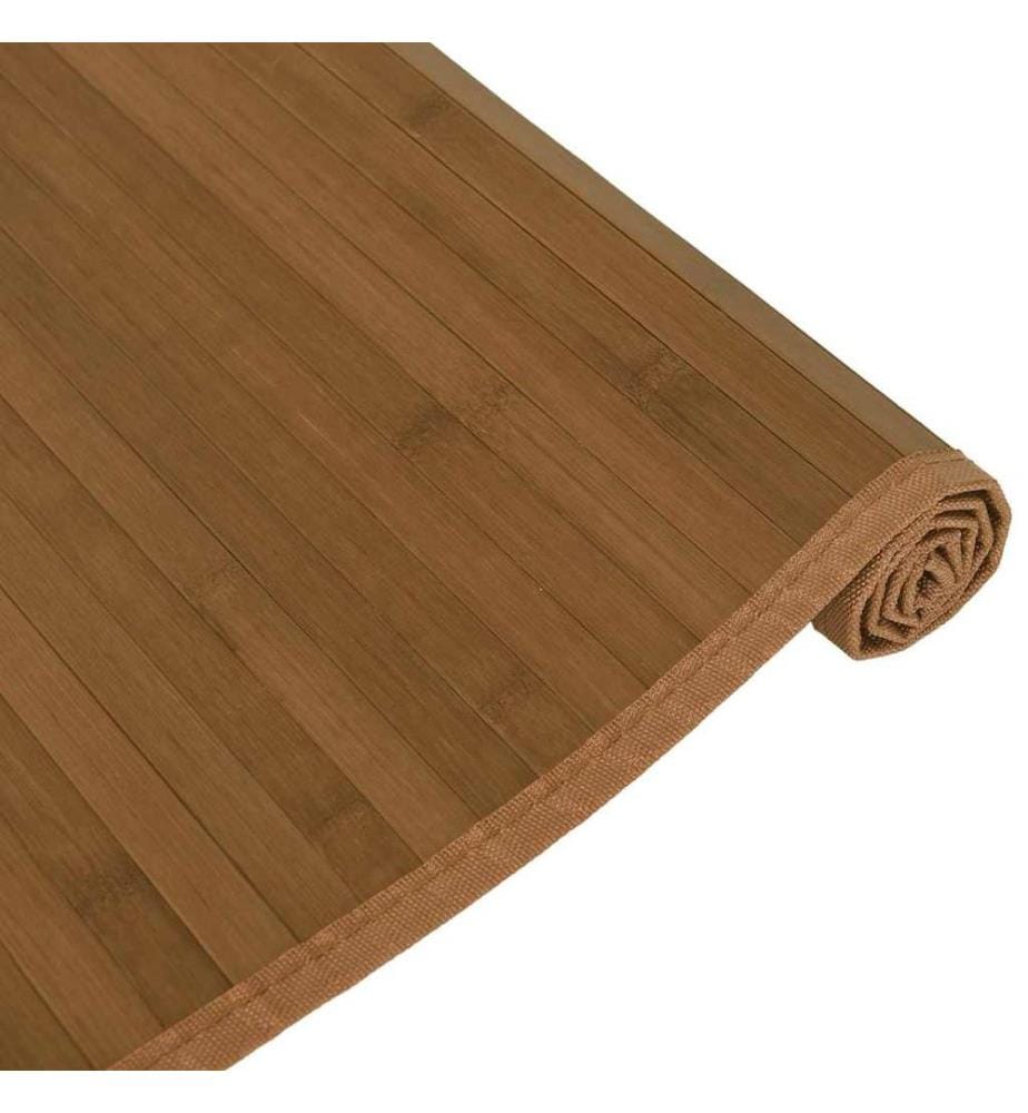 Tapis rectangulaire marron 80x100 cm bambou