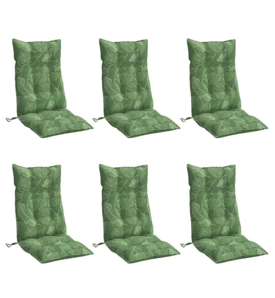 Coussins de chaise à dossier haut lot de 6 modèle de feuille