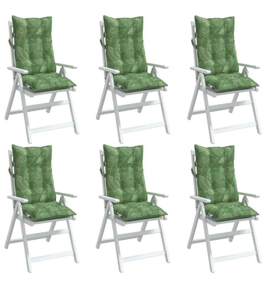 Coussins de chaise à dossier haut lot de 6 modèle de feuille