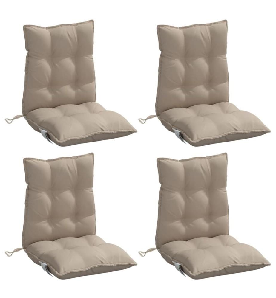 Niedriglehner-Auflagen 4 Stk. Taupe Oxford-Gewebe