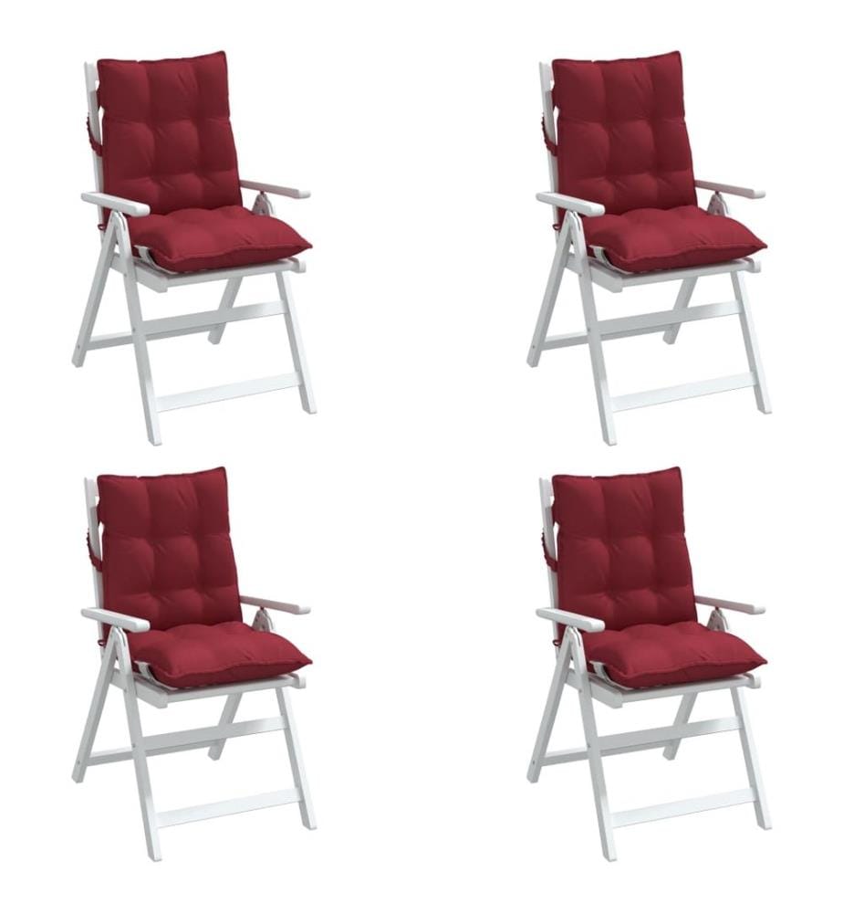 Coussins de chaise à dossier bas lot de 4 rouge bordeaux