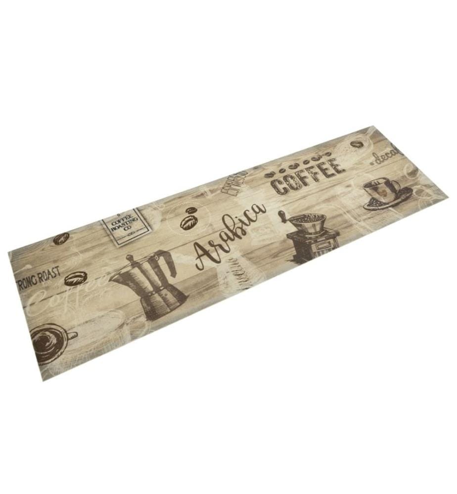 Küchenteppich Waschbar Kaffee Braun 45x150 cm Samt