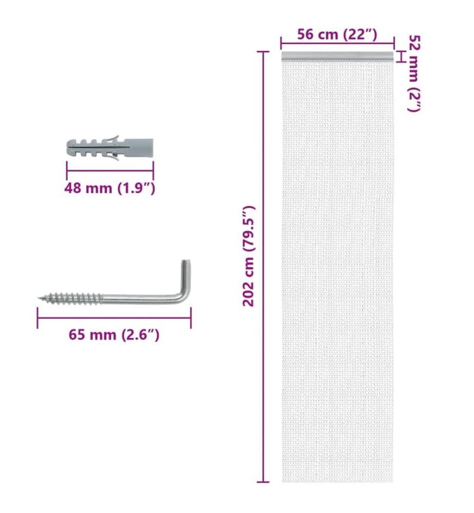 Türvorhang aus Ketten 56x202 cm Aluminium