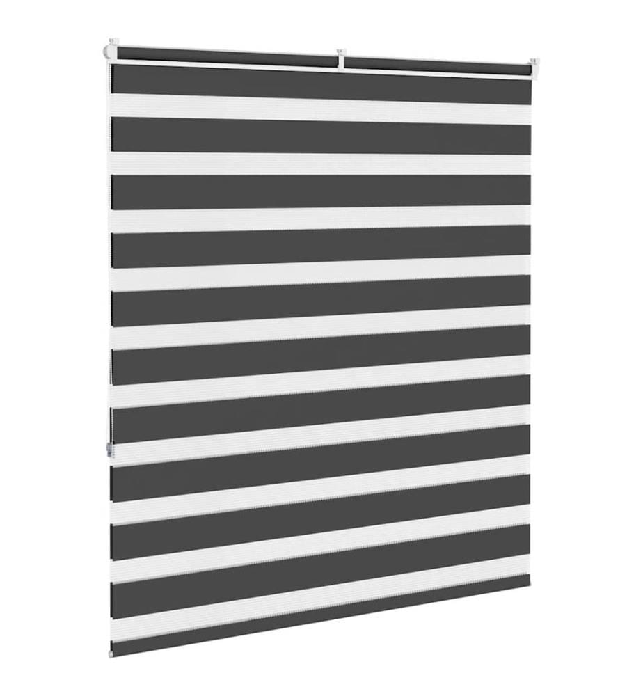 Doppelrollo Schwarz 130x150 cm Stoffbreite 125,9 cm Polyester