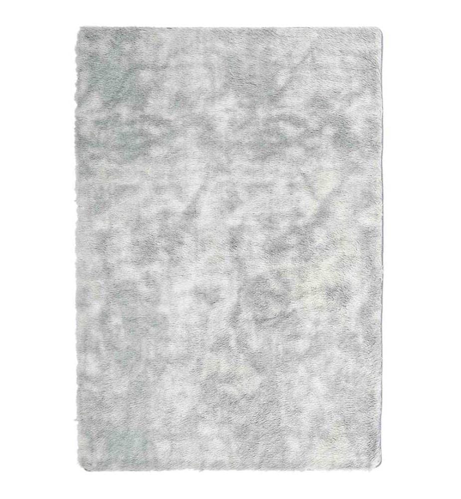 Tapis shaggy à poils longs NAVARRA gris argenté 200x290 cm