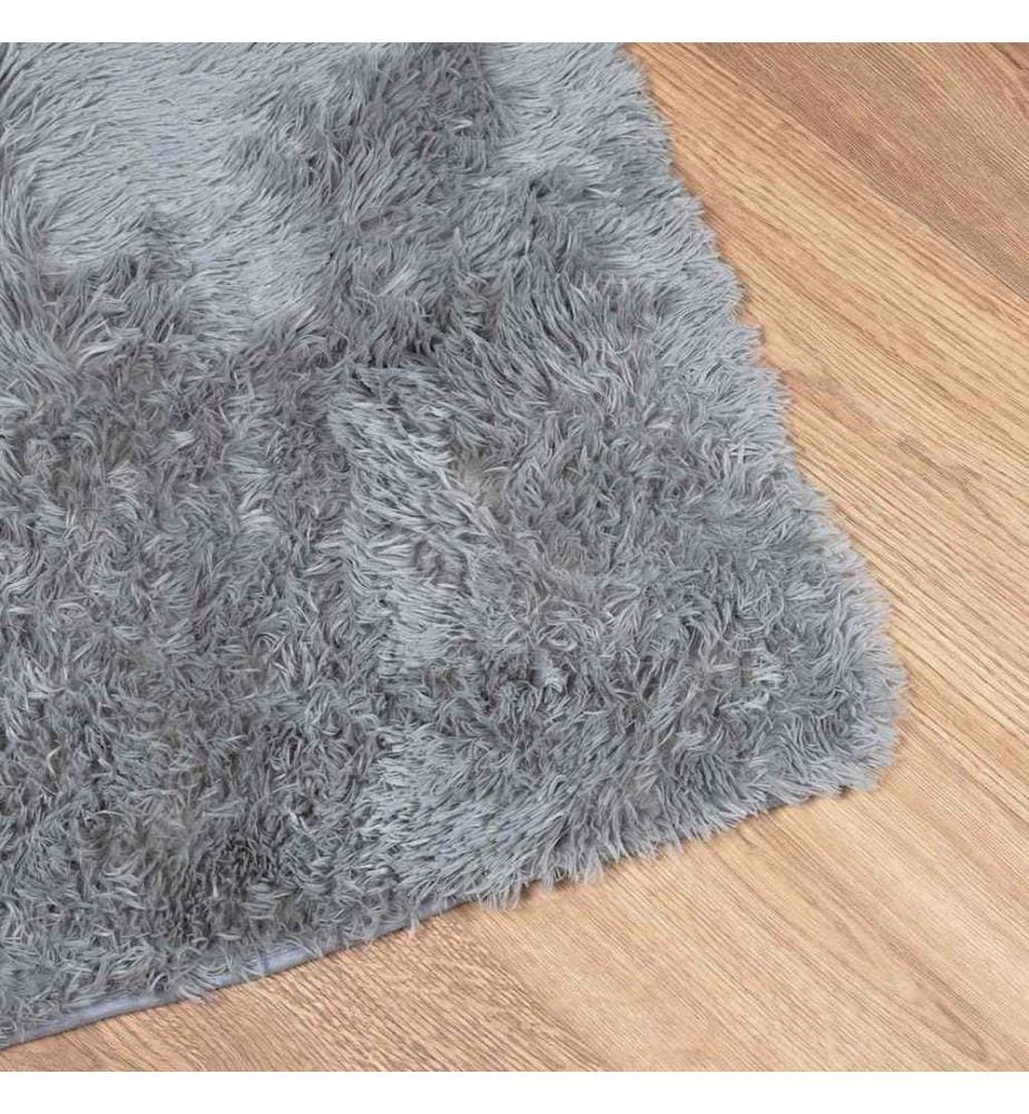 Teppich Shaggy Hochflor NAVARRA Hellgrau 160x160 cm Polyester