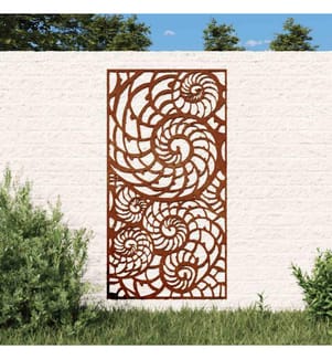 Garten-Wanddeko 105x55 cm Cortenstahl Muschel-Design
